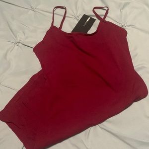 Mini length cami dress burgundy color